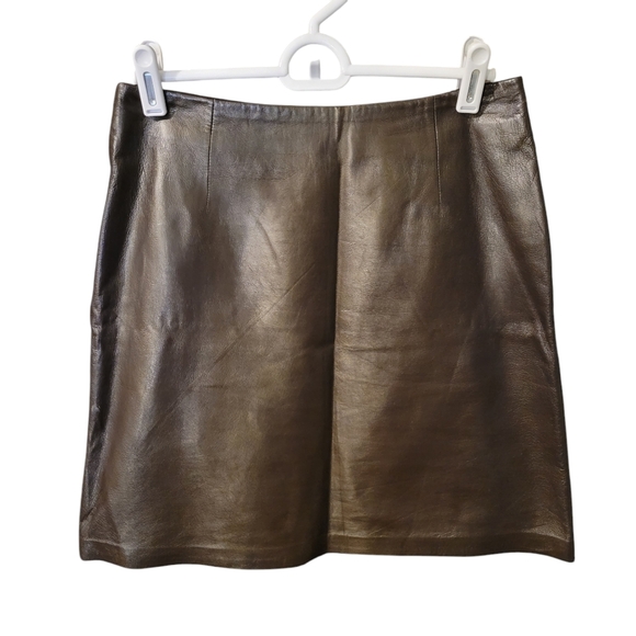 Cache buttery soft brown leather mini skirt - 4.          F21 - Picture 1 of 5